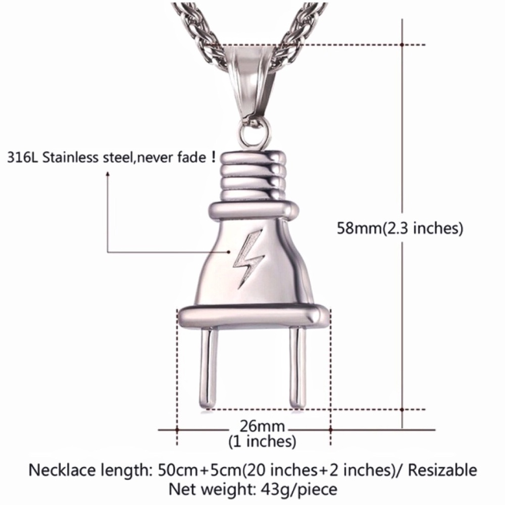 Available Now🔌🔥 The Plug Silver Chain Necklace - Picture 2 of 5